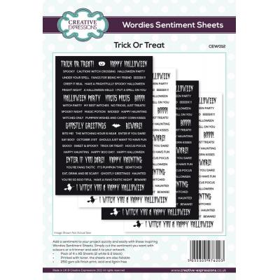Creative Expressions Wordies Sentiment Sheets - Trick Or Treat