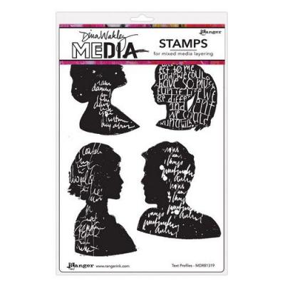 Ranger Dina Wakley Cling Stamp - Text Profiles
