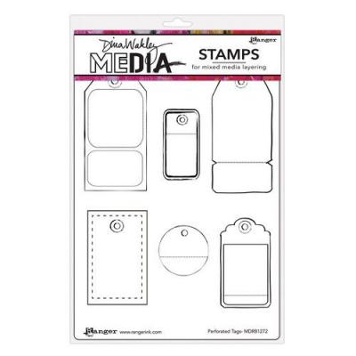 Ranger Dina Wakley Cling Stamp - Perforated Tags