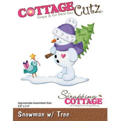 CottageCutz Dies - Snowman With Tree
