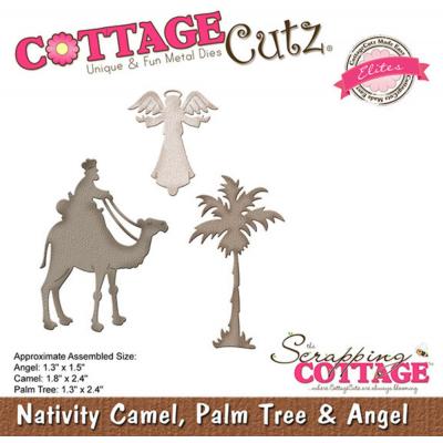 CottageCutz Dies - Nativity Camel, Palm Tree & Angel