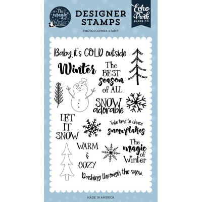 Echo Park The Magic Of Winter Clear Stamps - Snow Adorable