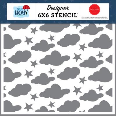 Carta Bella Little Boy Stencil - Cool Clouds And Stars