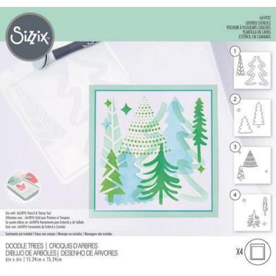 Sizzix Olivia Rose Layered Stencils - Doodle Trees