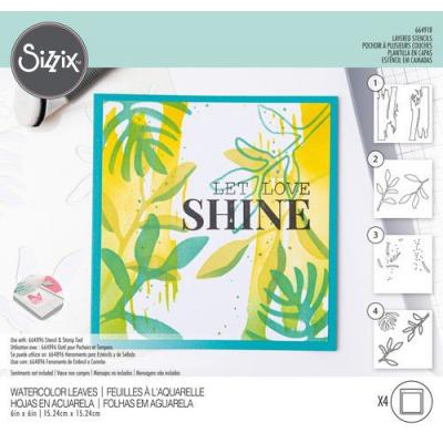 Sizzix Olivia Rose Layered Stencils - Watercolor Leaves