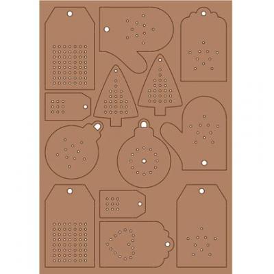 Pronty Kraft Liner Die Cuts - Embroidery Tags