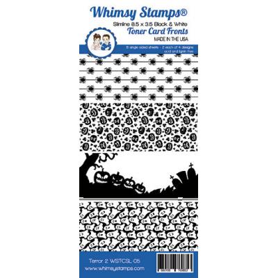 Whimsy Stamps Deb Davis Toner Card Front Pack Spezialpapiere - Toner Card Front Pack - Slimline Terror 2