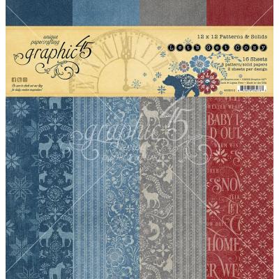 Graphic 45 Let's Get Cozy Designpapiere - Patterns & Solids Paper Pad