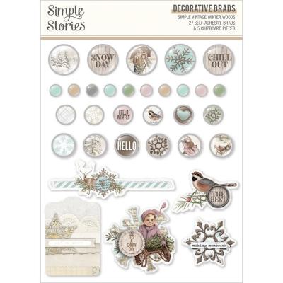 Simple Stories Winter Woods Embellishments - Decorative Brads