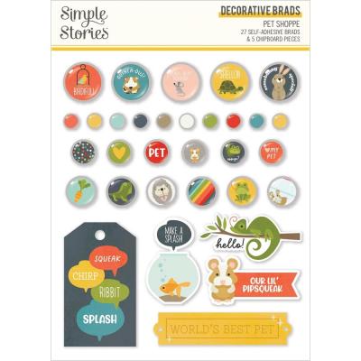 Simple Stories Pet Shoppe Embellishments - Decorative Brads