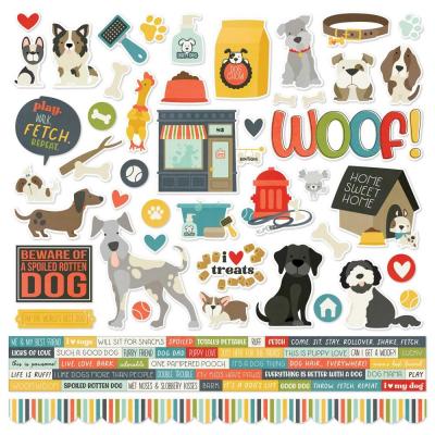 Simple Stories Pet Shoppe Dog Sticker - Cardstock Stickers Combo