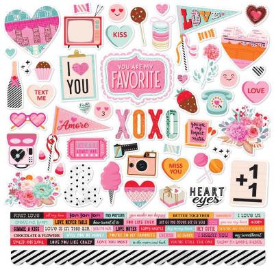 Simple Stories Heart Eyes Sticker - Cardstock Stickers Combo