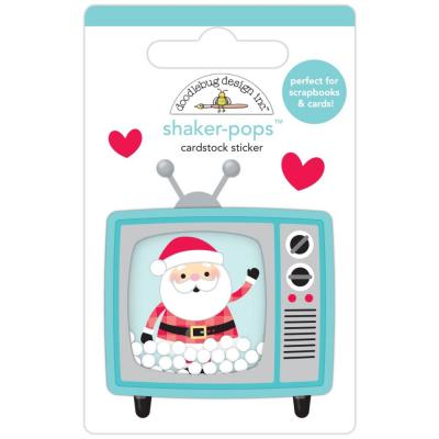 Doodelbug Candy Cane Lane Shaker-Pops Sticker - Santavision