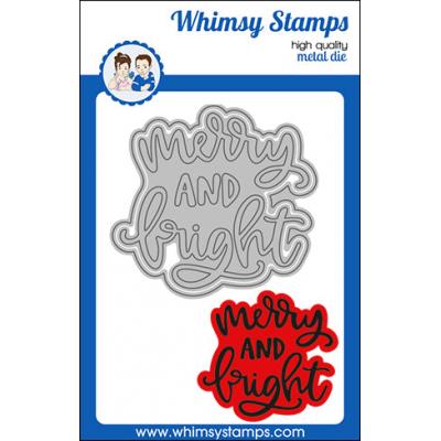 Whimsy Stamps Deb Davis and Denise Lynn Die - Merry And Bright Word And Shadow