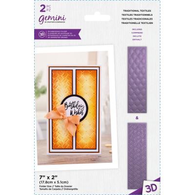 Crafter's Companion 3D Embossing Folder - Traditional Textiles