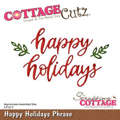 CottageCutz Dies - Happy Holidays Phrase