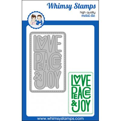 Whimsy Stamps Deb Davis and Denise Lynn Die - Peace Love Joy