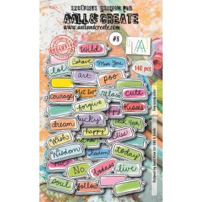 AALL & Create Ephemera Paper Die Cuts - Tiny Words Color