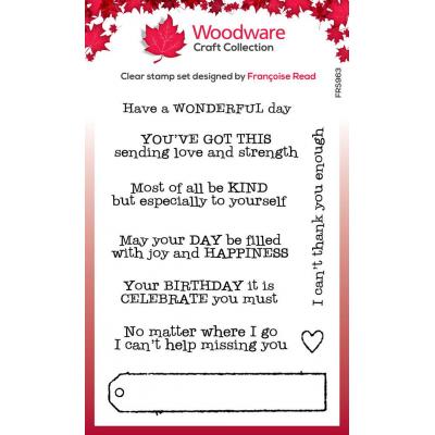Creative Expressions Woodware Craft Collection Clear Stamps - Long Tag Wishes