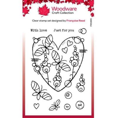 Creative Expressions Woodware Craft Collection Clear Stamps - Butterfly Heart