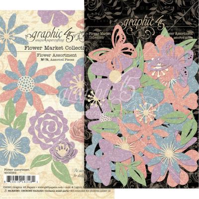 Graphic 45 Flower Market Die Cuts - Flower Assortment