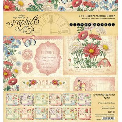 Graphic 45 Flower Market Designpapiere - Paper Pad