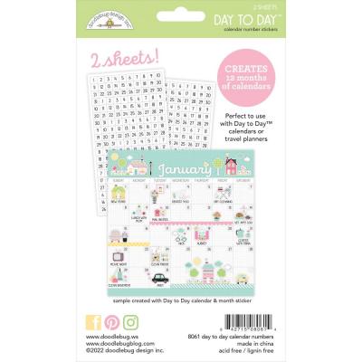 Doodlebug Sticker - Calendar Numbers Clear