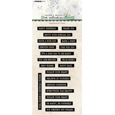 StudioLight Jenine's Mindfull Art Essentials Nr.340 Clear Stamps - Sentiments & Wishes
