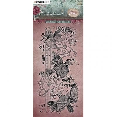 StudioLight Jenines Mindfull Art Collection Inner Peace Nr. 280 Slimline Clear Stamp - Bird Collage