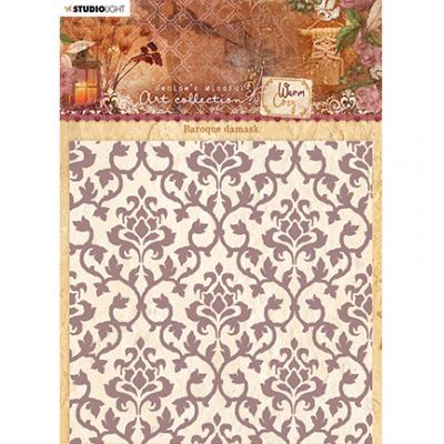 StudioLight Jenines Mindfull Art Collection Warm & Cozy Nr. 08 Embossing Folder- Baroque Damask