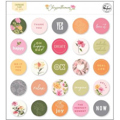 Pinkfresh Studio Chrysanthemum Sticker - Chipboard Flair