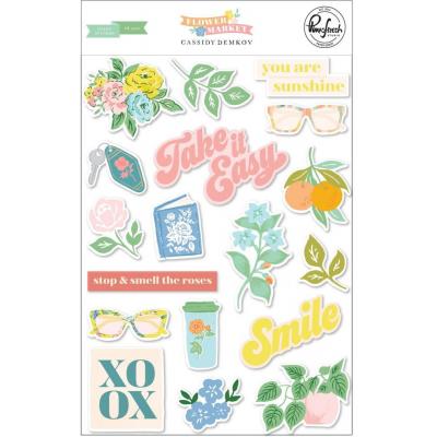 PinkFresh Studio Flower Market Sticker - Puffy Stickers
