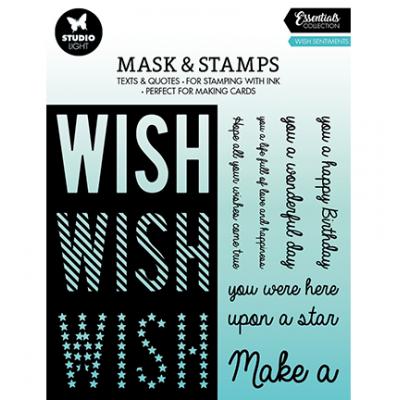 StudioLight Essentials Nr.03 Stamps And Mask - Wish Sentiments