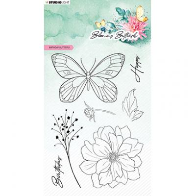 StudioLight Blooming Butterfly Nr.360 Clear Stamps - Birthday Butterfly