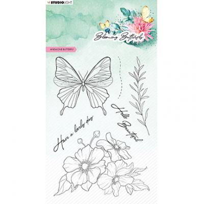 StudioLight Blooming Butterfly Nr.359 Clear Stamps - Anemone Butterfly
