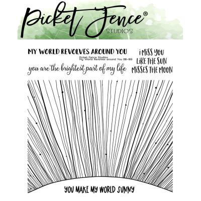 Picket Fence Studios Clear Stamp - My World Revolves Around You