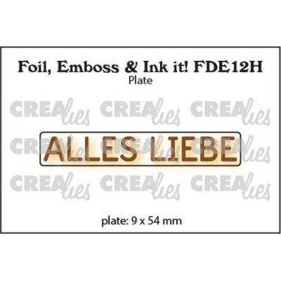 Crealies Foil, Emboss & Ink it! deutsch Hotfoil Stamps - Alles Liebe horizontal