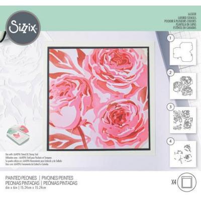 Sizzix Olivia Rose Layered Stencils - Peony