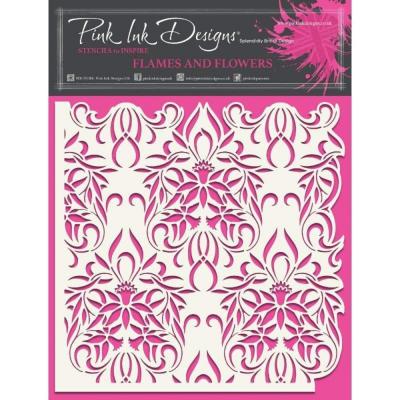 Creative Expressions Pink Ink Designs Stencil - Flames & Flowers