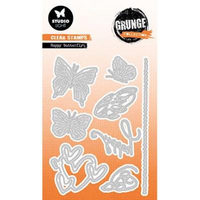 StudioLight Grunge Collection Nr. 502 Stanzschablonen - Happy Butterfly