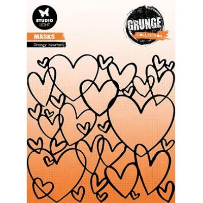 StudioLight Grunge Collection Nr.180 Stencil - Grungy Hearts