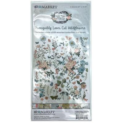 49 And Marke Vintage Artistry Tranquility Die Cuts - Wildflowers