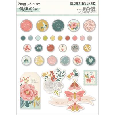 Simple Stories Wildflower Embellishments -  Decorative Brads