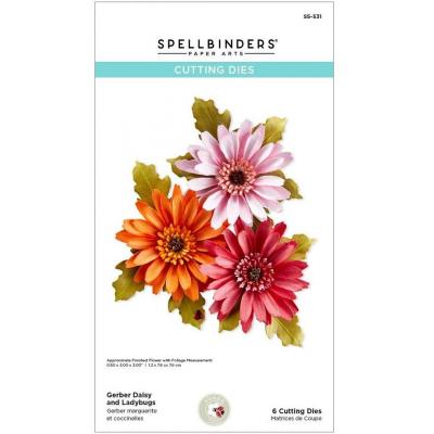 Spellbinders Etched Dies - Gerber Daisy And Ladybugs