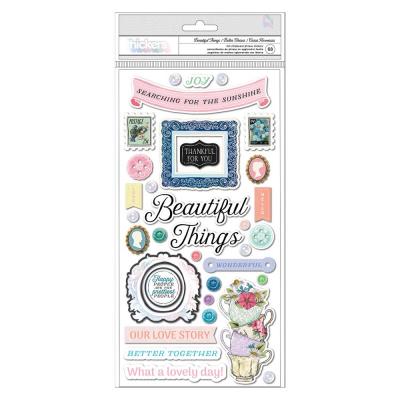 Bo Bunny Brighton Sticker - Thickers Stickers - Beautiful Things Phrase