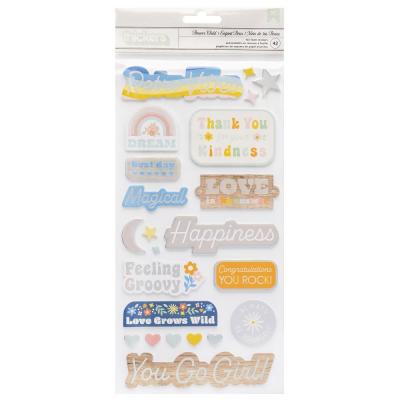 American Crafts Jen Hadfield Flower Child Sticker - Thickers Stickers Phrase