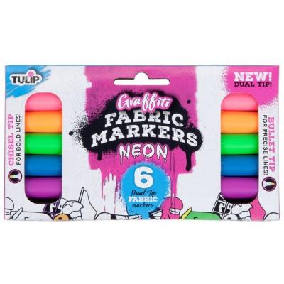 Tulip Textilfarbe - Fabric Markers Dual-Tip Graffiti Neon