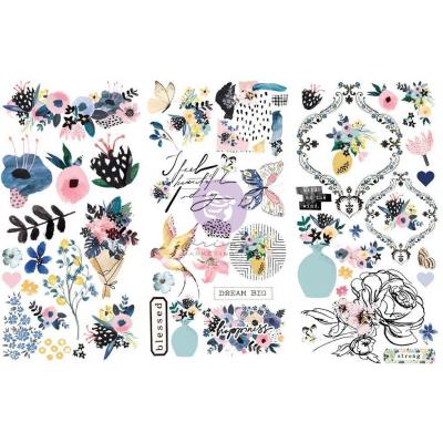 Prima Marketing Spring Abstract Sticker - Rub-On Transfers