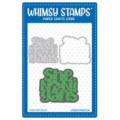Whimsy Stamps Deb Davis and Denise Lynn Die - Shenanigans Word And Shadow