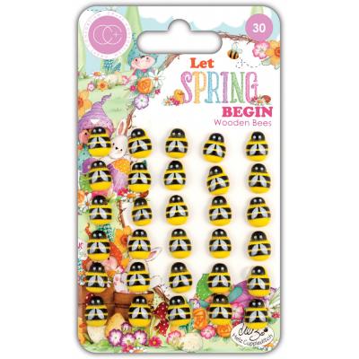 Craft Consortium Let Spring Begin Embellishments - Wooden Bees